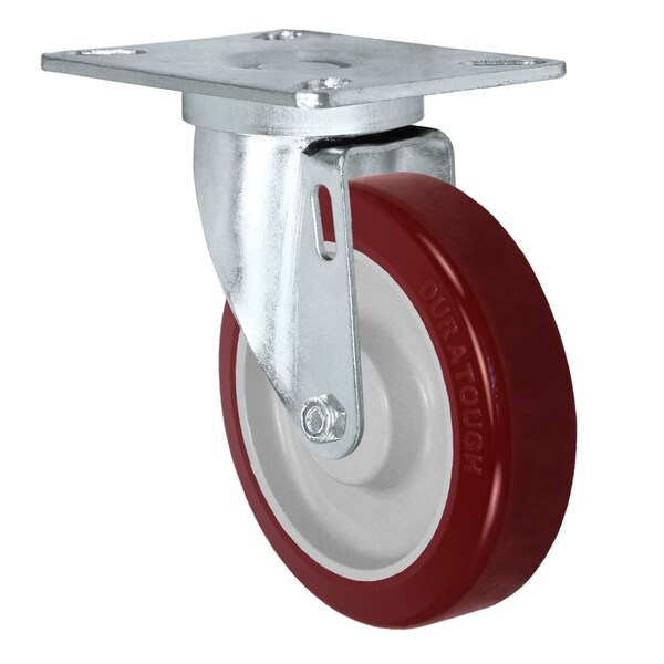 5"x1.25" Light Duty Thermo Rubber Wheel, Stainless Swivel Caster 30